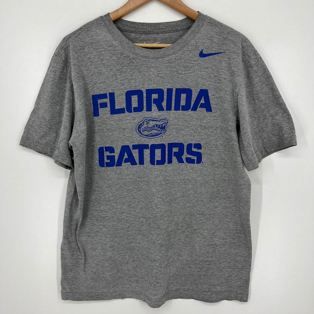 Nike Florida Gators Mens Large Gray Blue Graphic T-Shirt NCAA Regular Fit